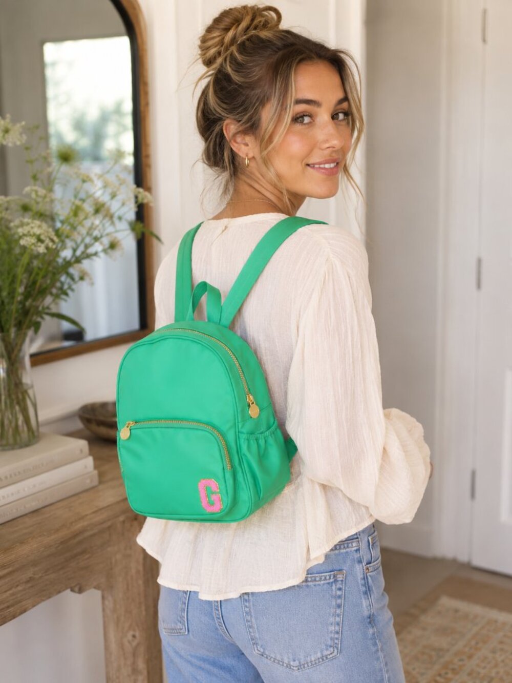 Stoney Clover Lane Classic Green Nylon Mini Backpack